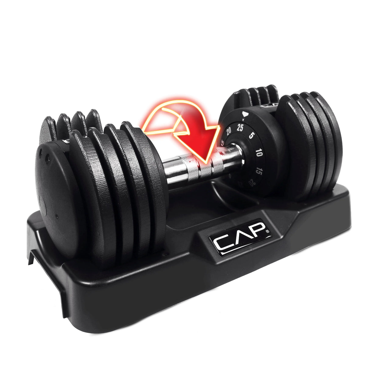 25 lb Adjustable Dumbbell Set, Pair, Black O7524