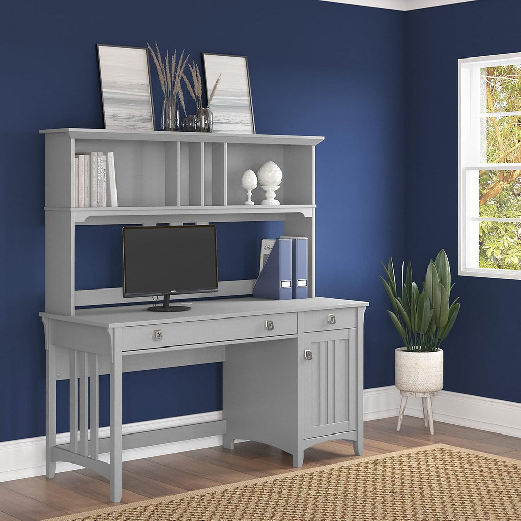 Cape Cod Gray Computer Desk with Hutch G538