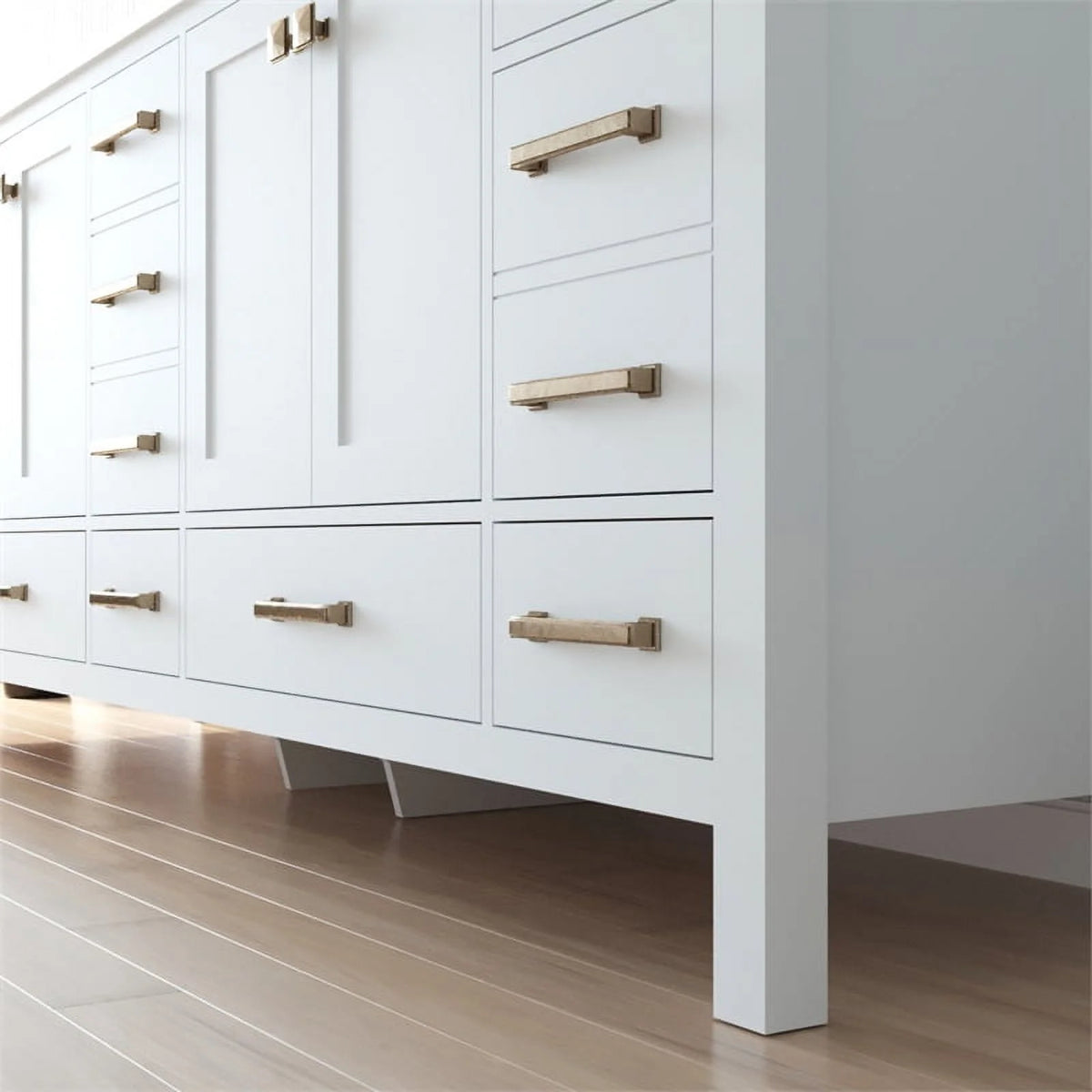 84" Double Sink Bathroom Vanity White Stone Top K6511
