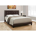 Dark Brown Queen Size Bed with Leather Look J2820