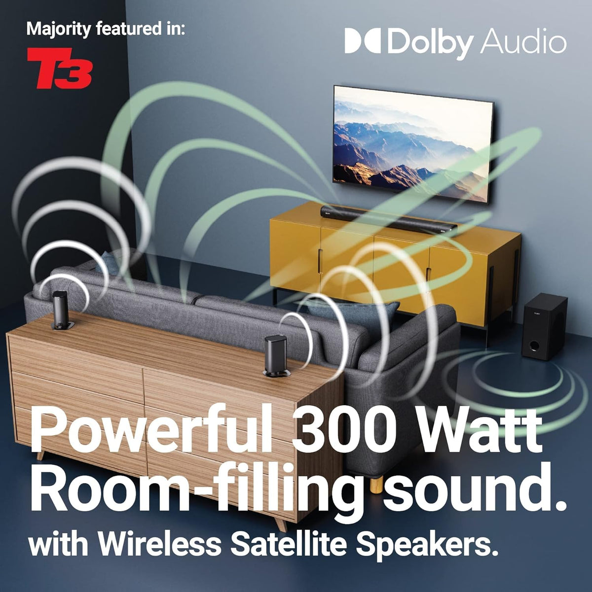 5.1 Dolby Audio Surround Sound System with Soundbar and Wireless Subwoofer M354
