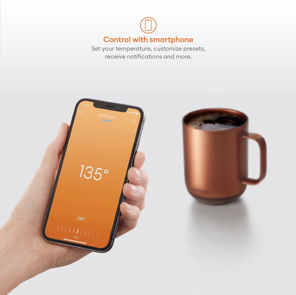 10 oz Copper App Controlled Heated Coffee Mug Q998