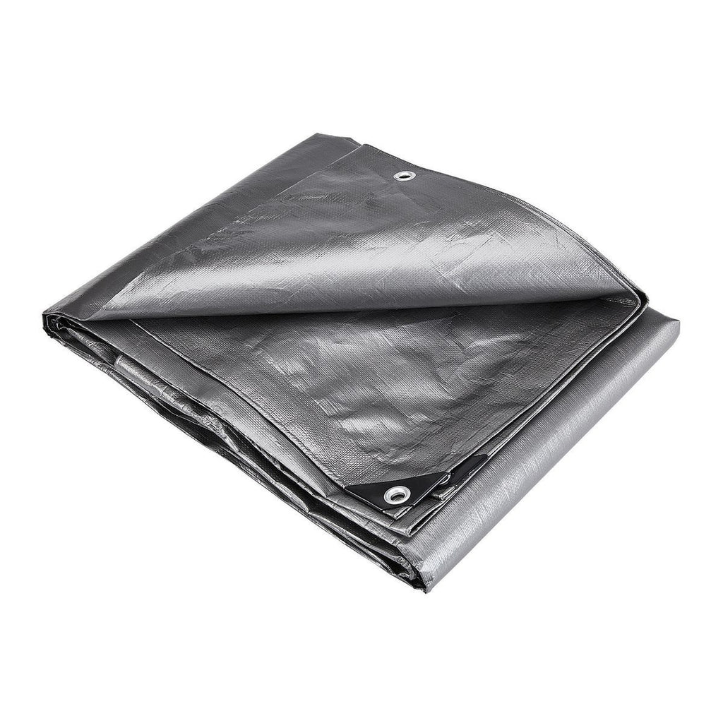 8 ft. x 10 ft. Silver and Black Weather-Resistant Tarp S63707