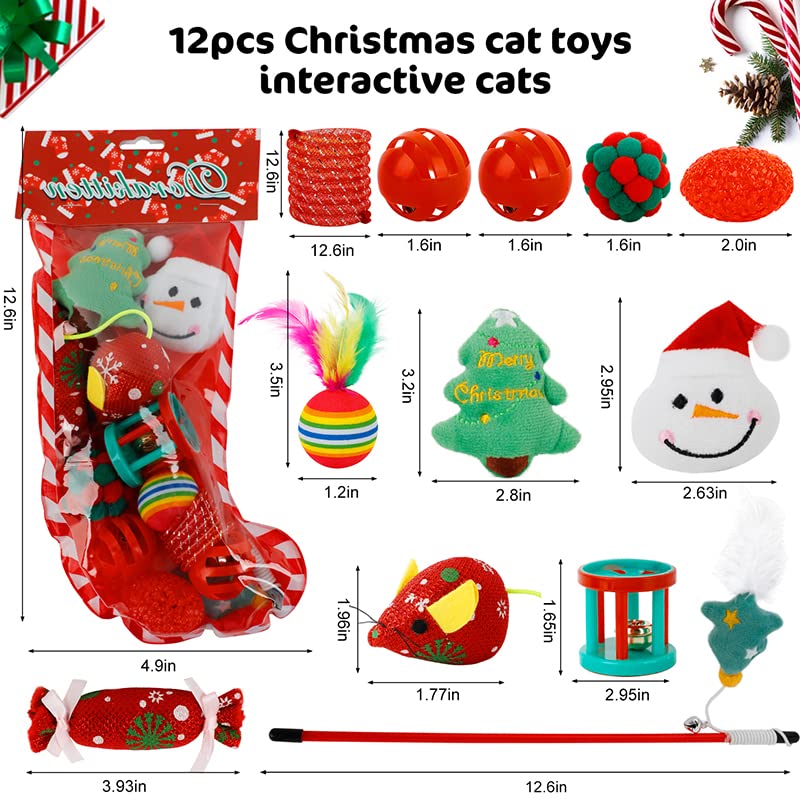 Christmas 12 PCS Catnip Plush Cat Toys O68512