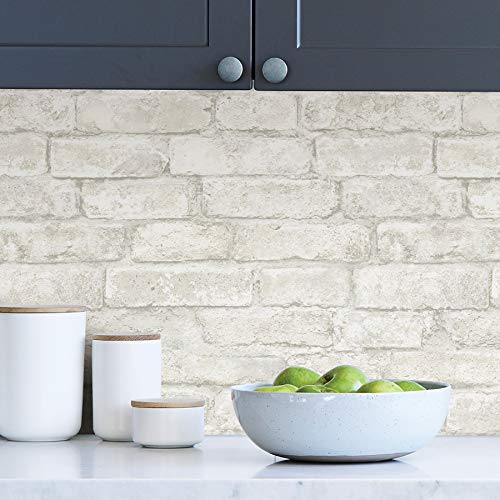 White & Off-White Peel Stick Wallpaper K741