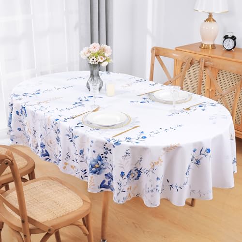 Watercolor Wildflower Waterproof Polyester Tablecloth 60x104 Inch K50129