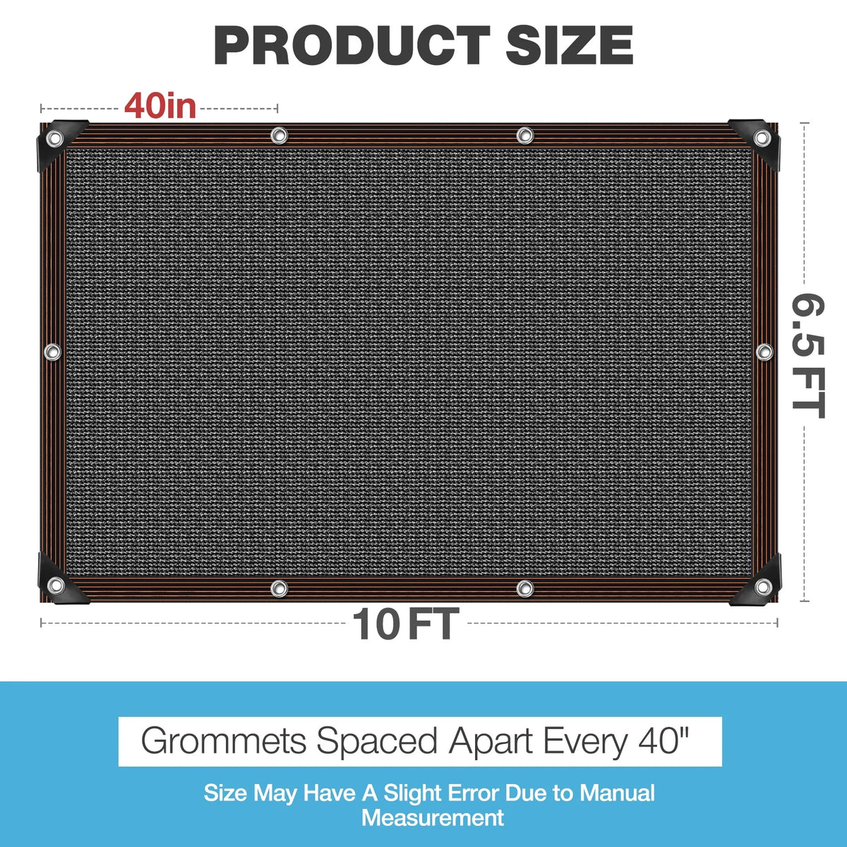 80% Shade Cloth 10x20FT Black Mesh Z788