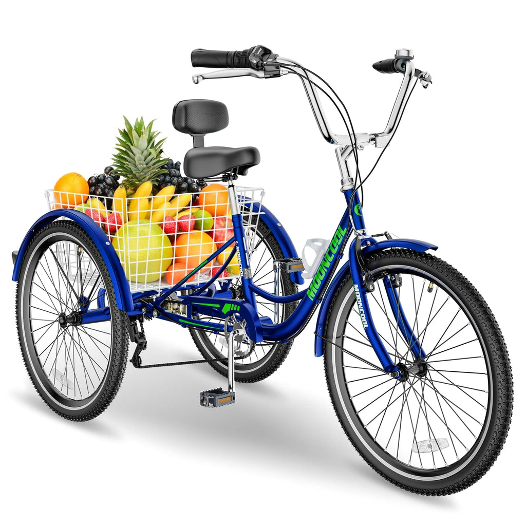 26 Adult Tricycle 7 Speed 450lbs Capacity with Shopping Basket P668427