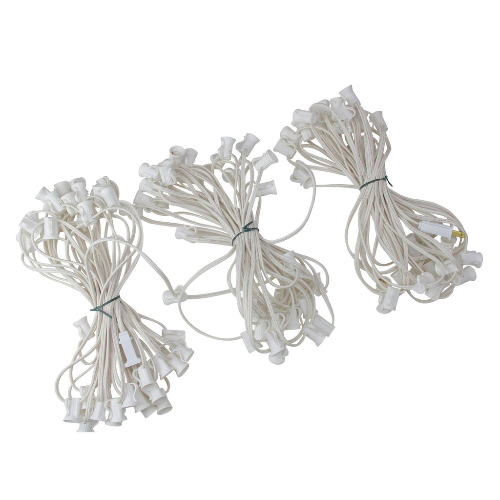 18 Gauge White Wire Christmas Light Socket Set T15725