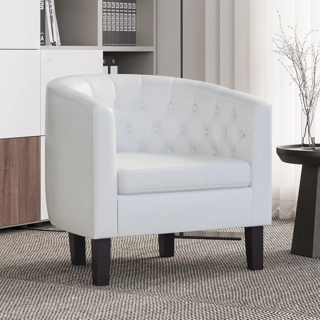 Green Tufted Barrel Accent Chair W9506