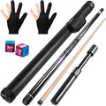 58 Inch Pool Cue Stick Set with Black Pool Cue Case D387