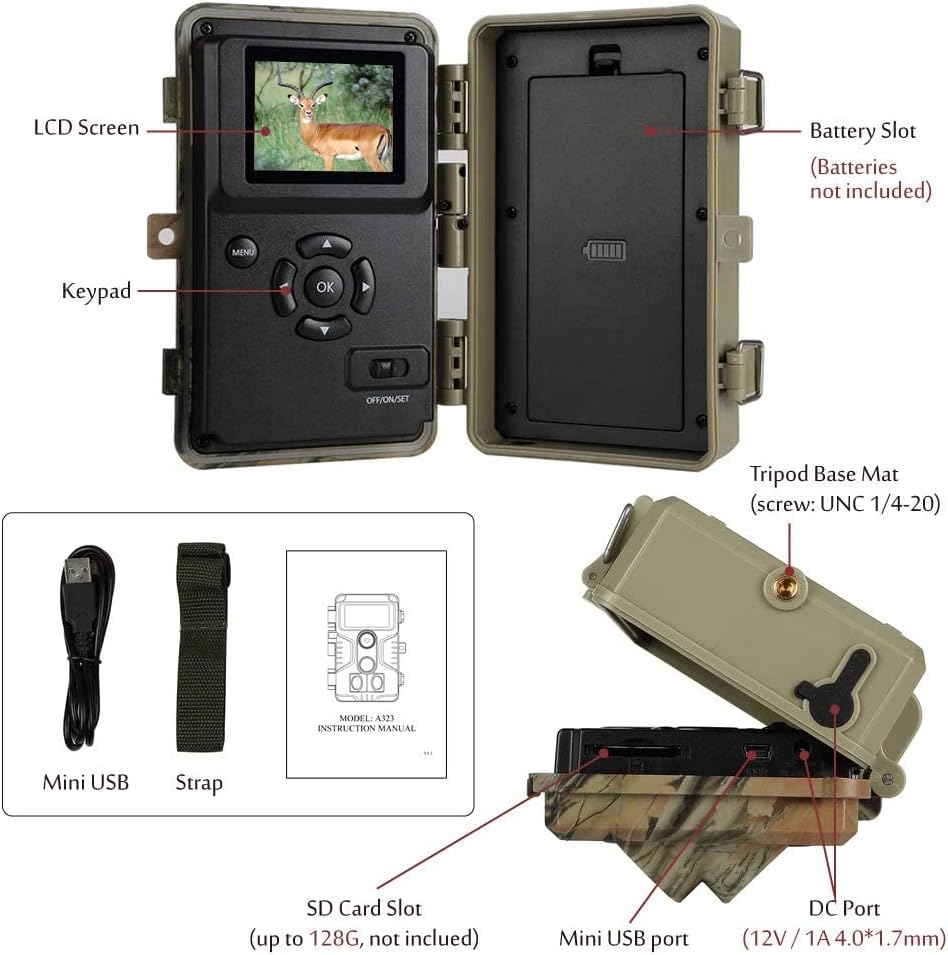20MP 1080P Trail Camera with Night Vision V56892