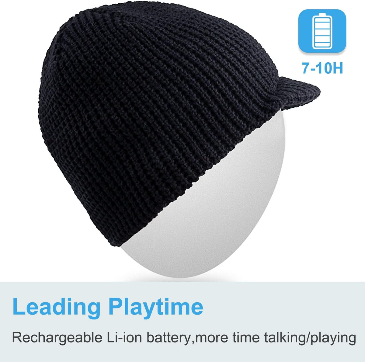 Black Bluetooth Beanie Hat T332