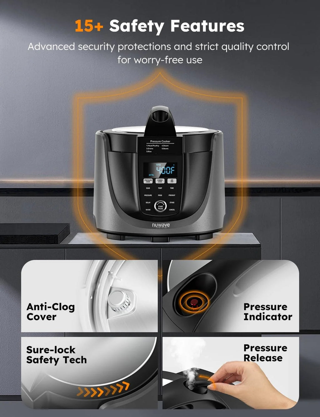Air Fryer Electric Pressure Cooker and Grill Combo W178948