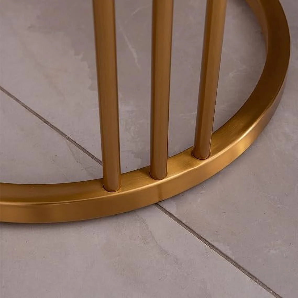 Round End Table with Golden Stainless Steel Frame V97783