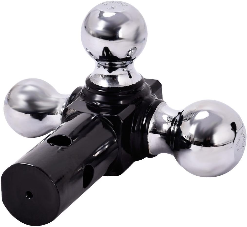 Triple Ball Swivel Adjustable Drop Turn Trailer Tow Hitch Mount for 2" Receiver M8744