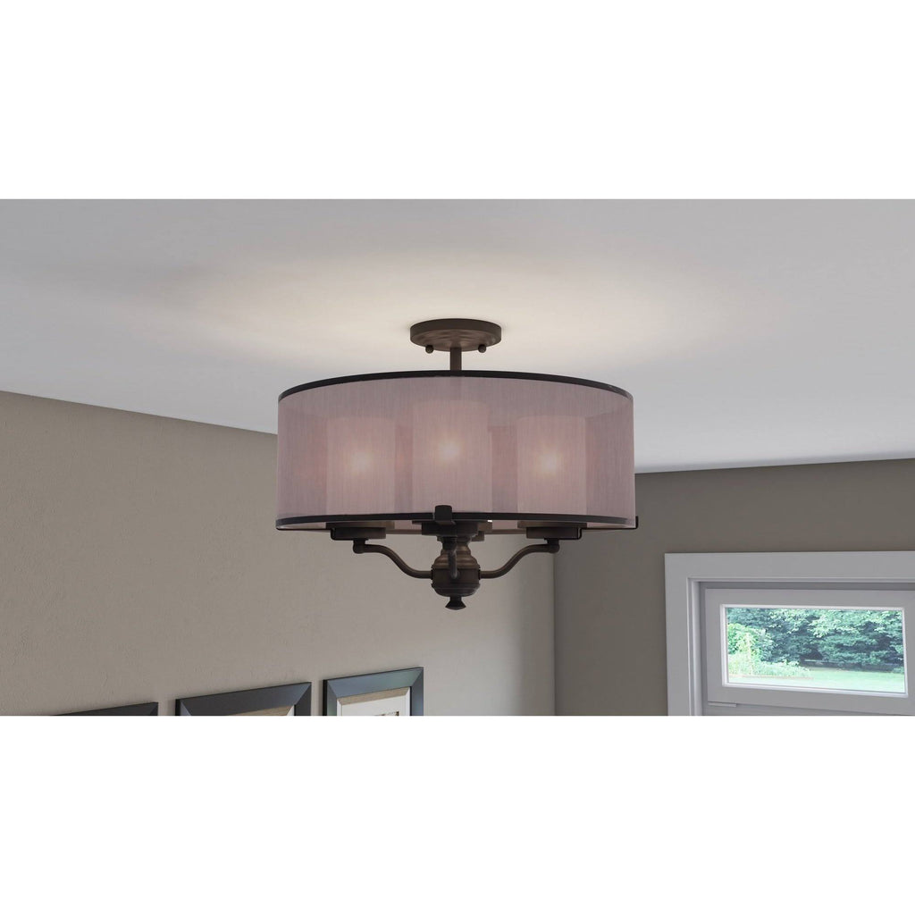 Oil Rubbed Bronze 4-Light Semi-Flush Mount C9848