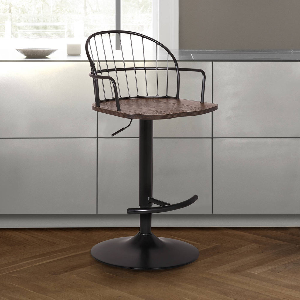Black Powder Coated Adjustable Barstool G20440