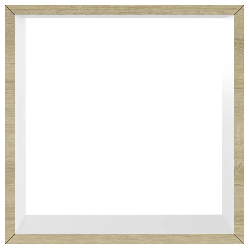 Set of 3 MDF Wall Mounted Floating Shelves White Sonoma Oak T864830