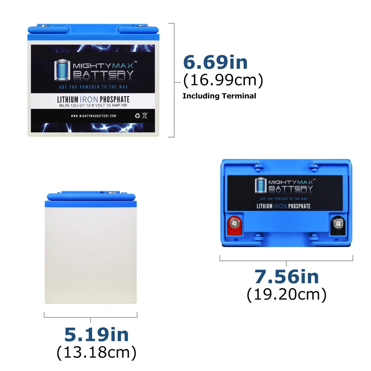 12V 35AH U1 Lithium Replacement Battery 2 Pack D4021
