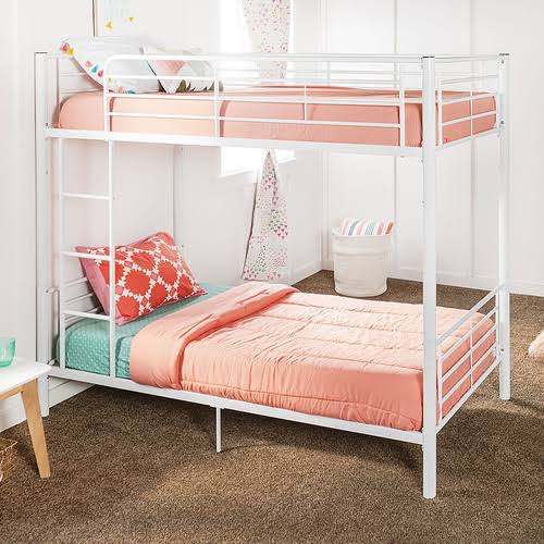 White Twin Over Twin Bunk Bed U80940