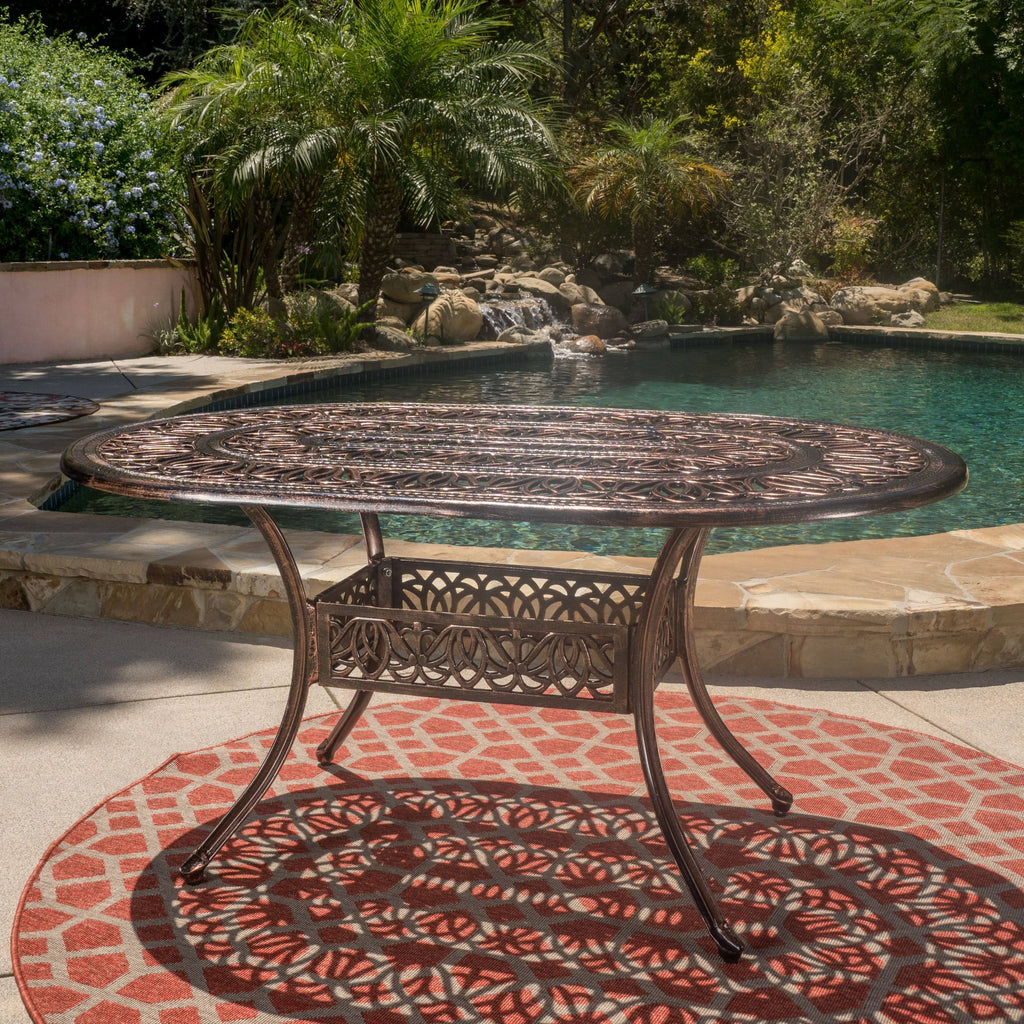Oval Cast Aluminum Outdoor Dining Table H353767