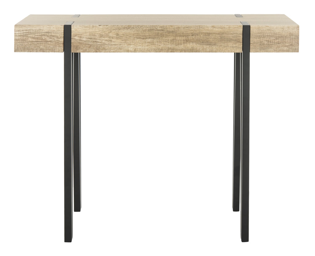 Brown Mid-Century Wood Top Console Table Q39596