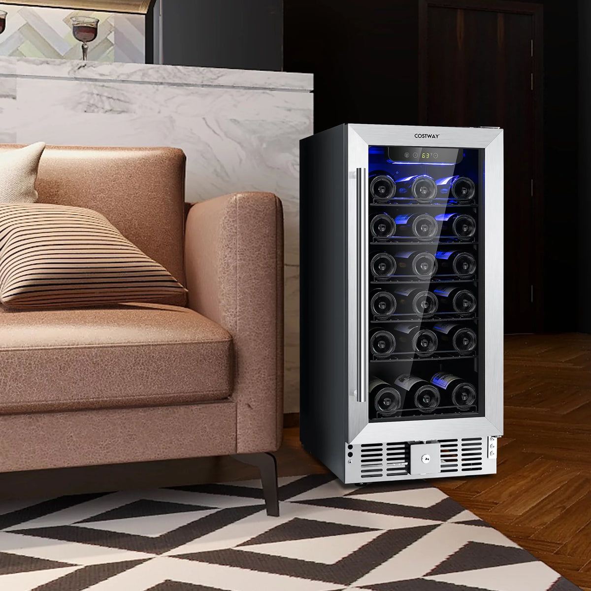 15'' 30-Bottle Wine Beverage Cooler Refrigerator O887400