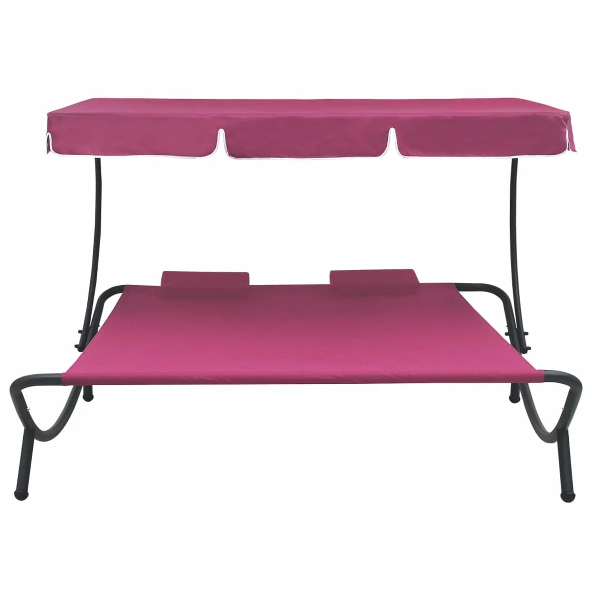 Patio Bed with Canopy and Pillows Pink L635024
