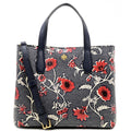 Navy Red Pebbled Leather Small Tote G59525
