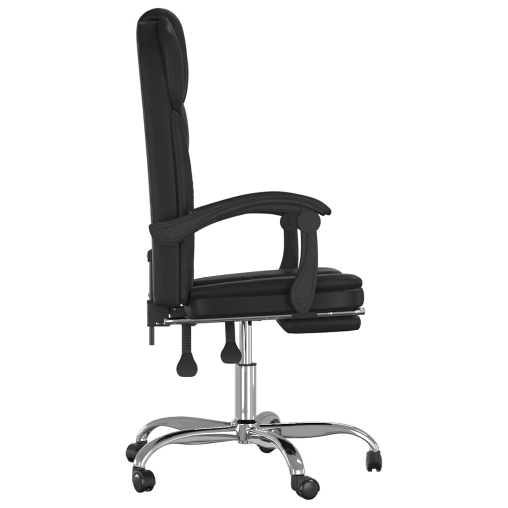 Black Faux Leather Reclining Office Chair I77633