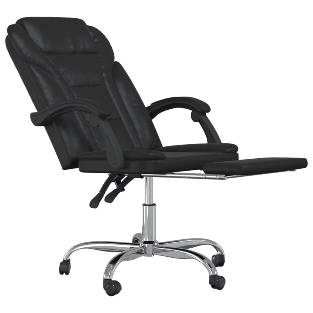 Black Faux Leather Reclining Office Chair I77633