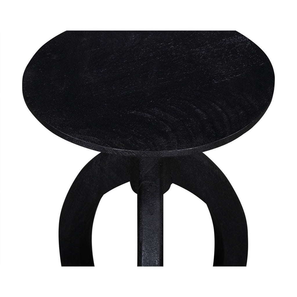 Black Mango Wood Accent Table with Arched Legs D51669