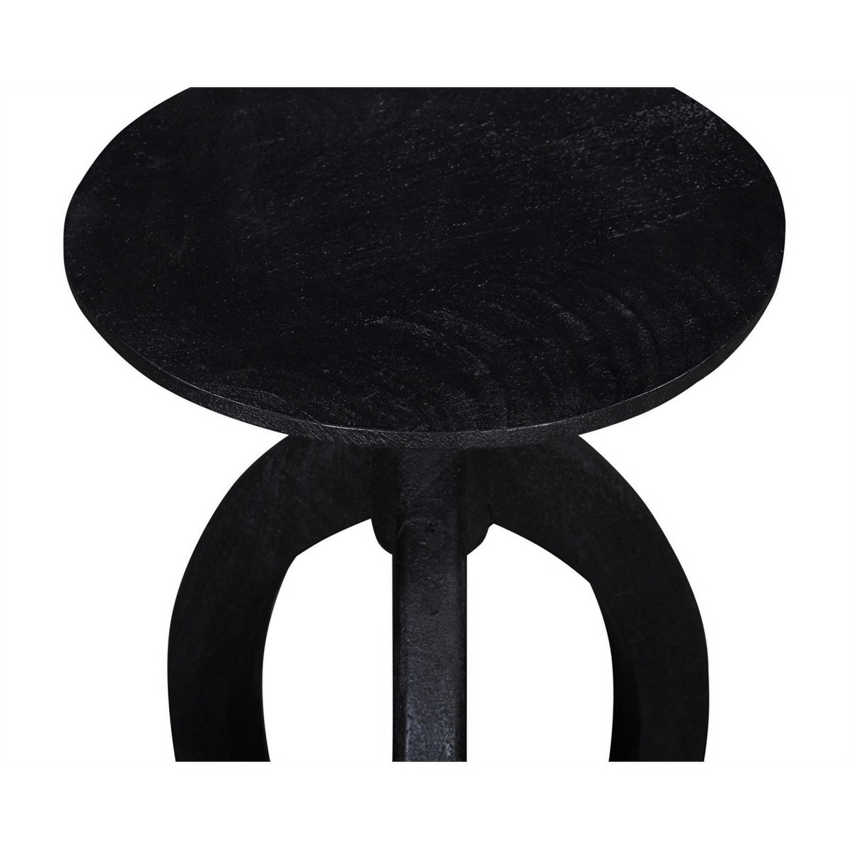 Black Mango Wood Accent Table with Arched Legs D51669
