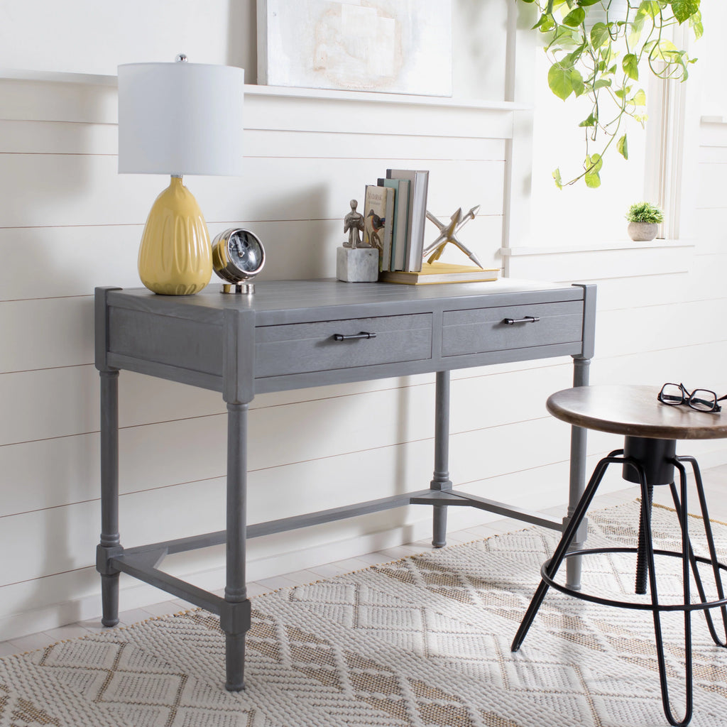 White Washed Grey 2-Drawer Writing Desk B2711