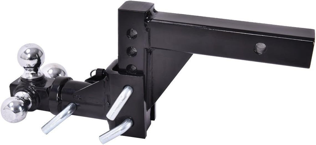 Triple Ball Swivel Adjustable Drop Turn Trailer Tow Hitch Mount for 2" Receiver M8744