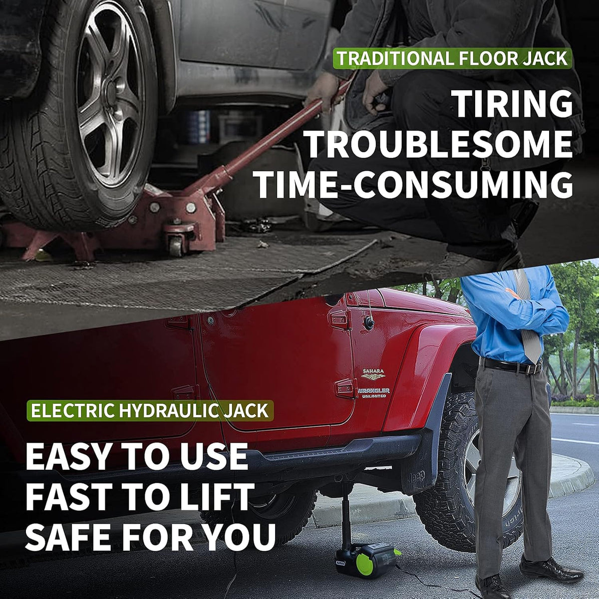 5 Ton 12V Electric Car Jack Kit with Impact Wrench & Inflator O5559