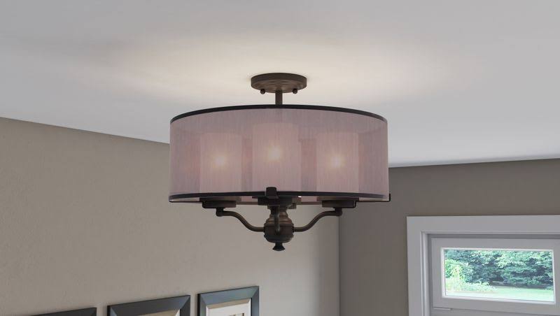 Oil Rubbed Bronze 4-Light Semi-Flush Mount C9848