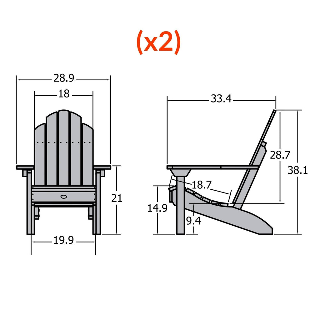 Toffee Adirondack Chair (Set of 2) O27495
