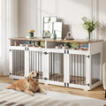 White Wooden Dog Crate with 2 Doors A50830