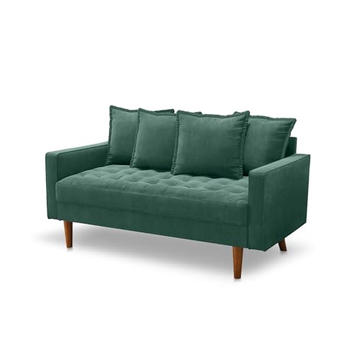 Aqua Turquoise 58 Inch Velvet Loveseat Sofa N2653