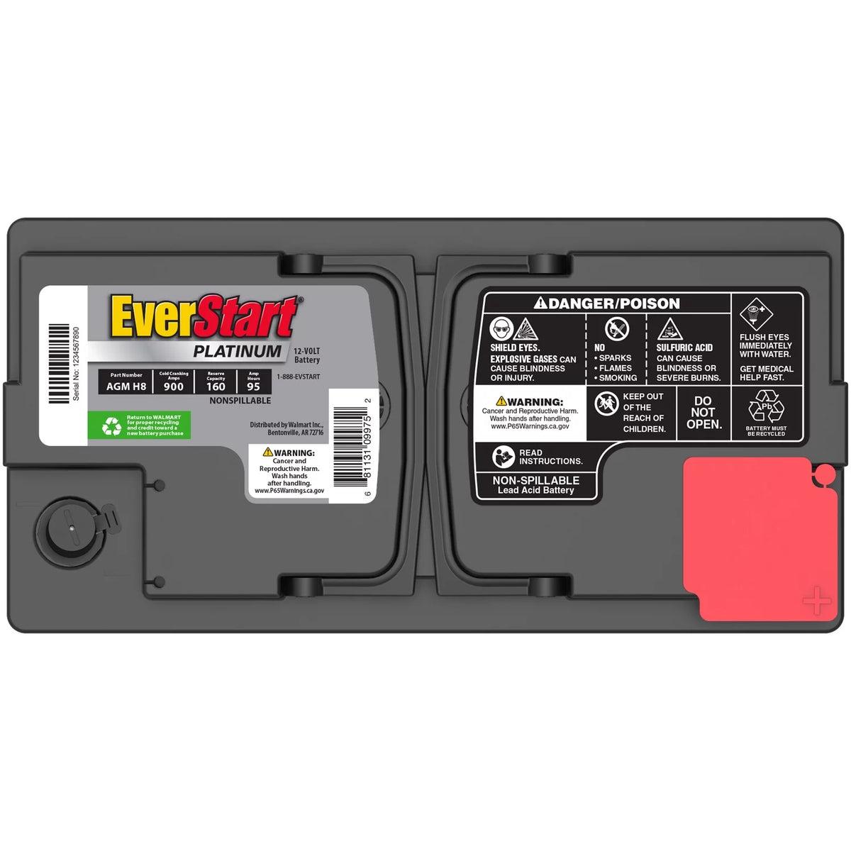 AGM Automotive Battery Group Size H8 12 Volt 850 CCA V57872