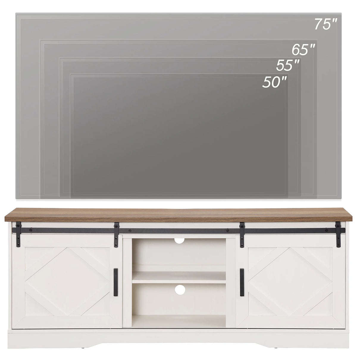 White Wood TV Stand H55008