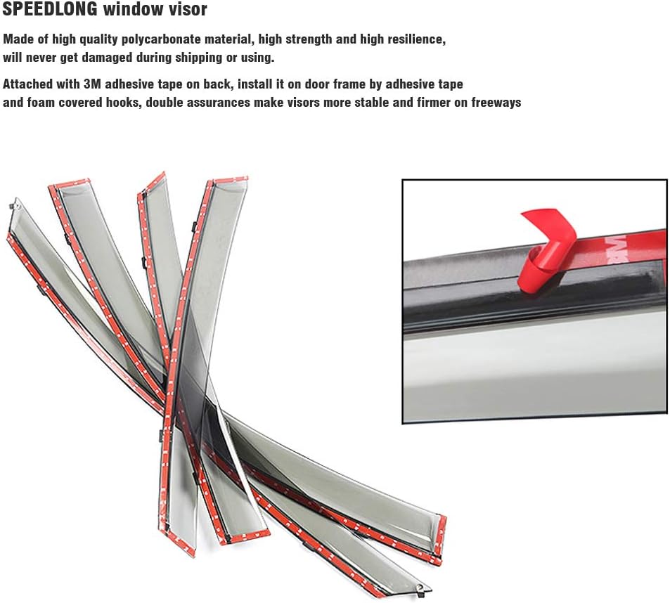 Car Window Visor Vent Shade Deflector Sun/Rain Guards E6119