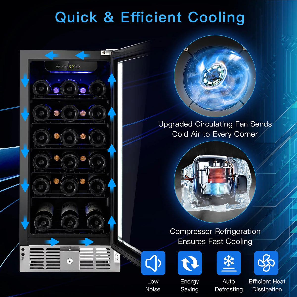 15'' 30-Bottle Wine Beverage Cooler Refrigerator O887400