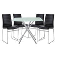 5pc Modern Square Dining Set in Black Q18586