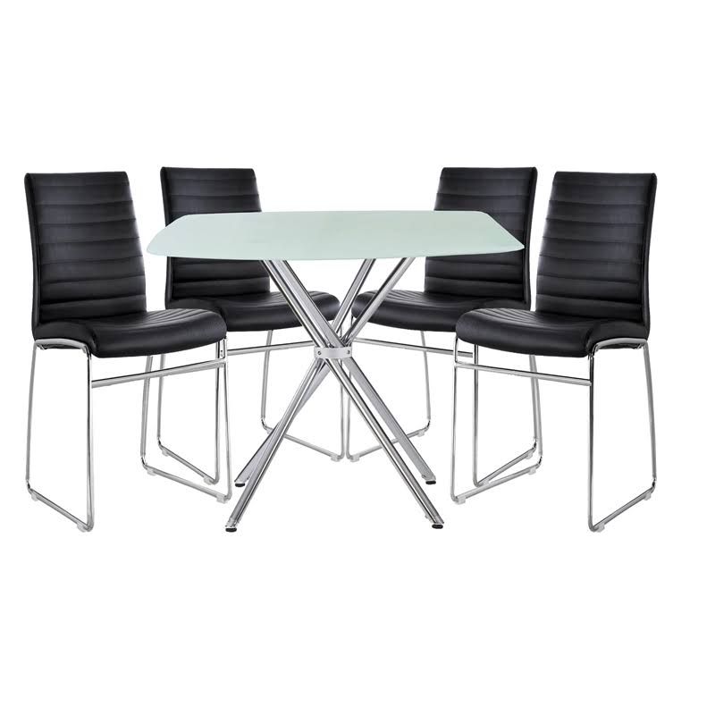 5pc Modern Square Dining Set in Black Q18586