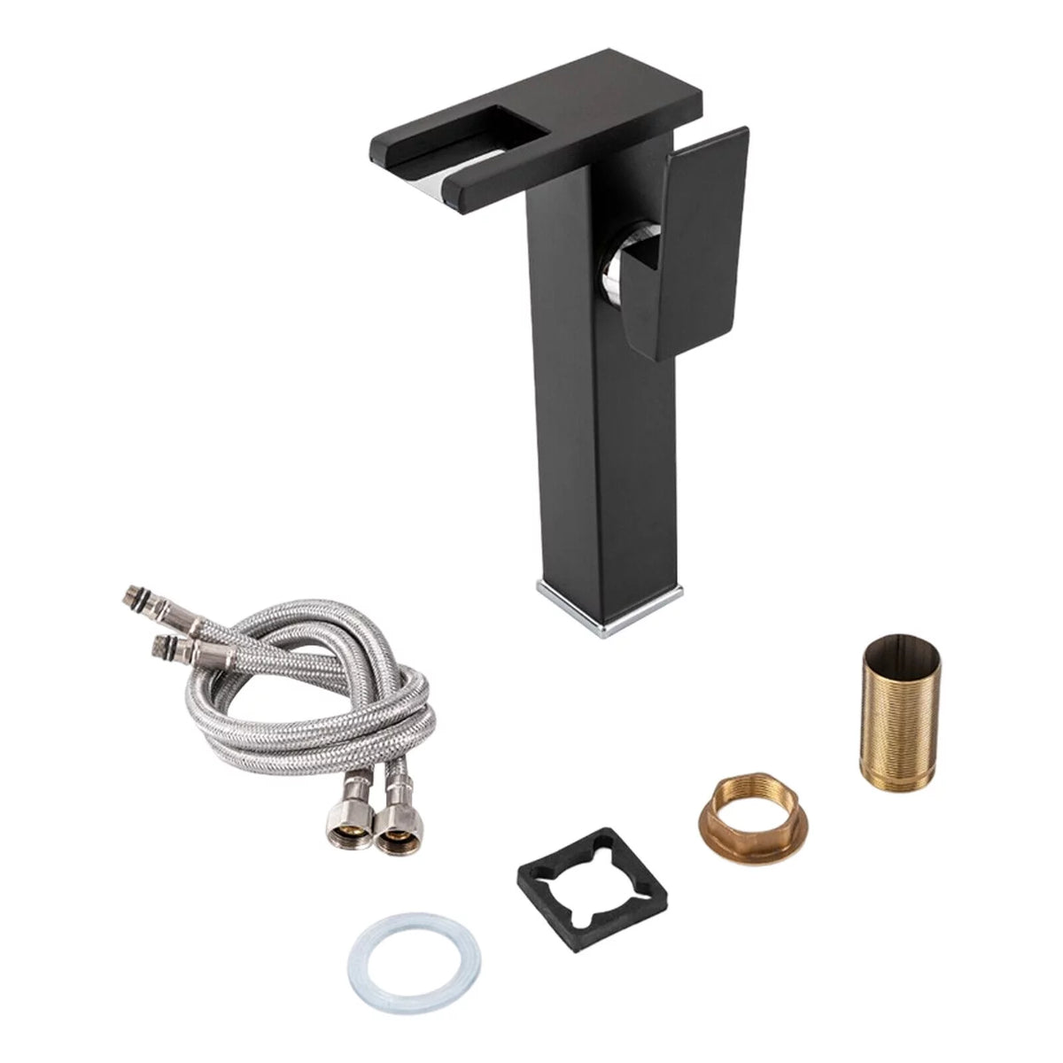 Black Wall Mount Waterfall Sink Faucet M42827