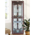 Lighted Corner Curio Cabinet, Walnut W40933