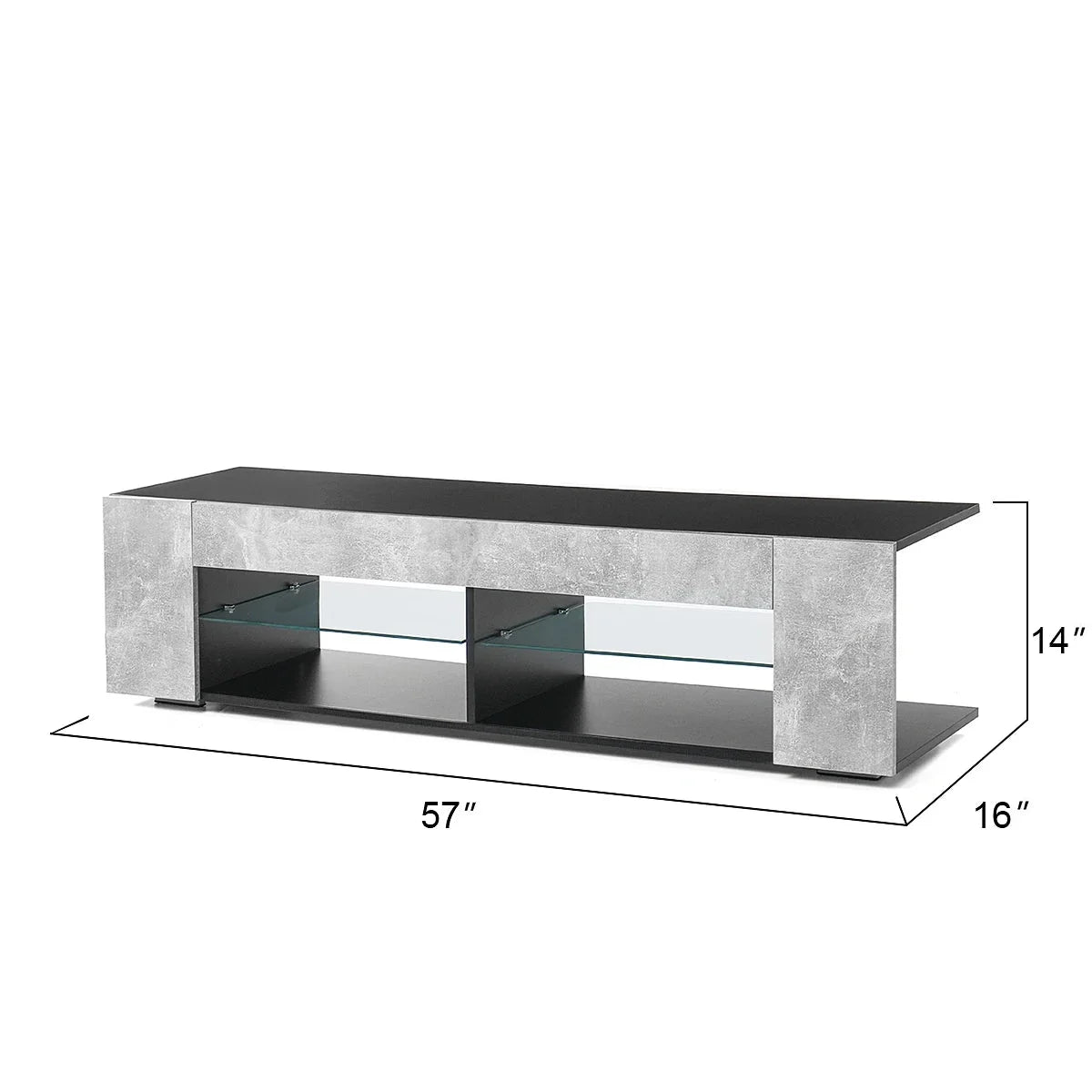 High Gloss 4-Shelf TV Stand with Bookshelves M951
